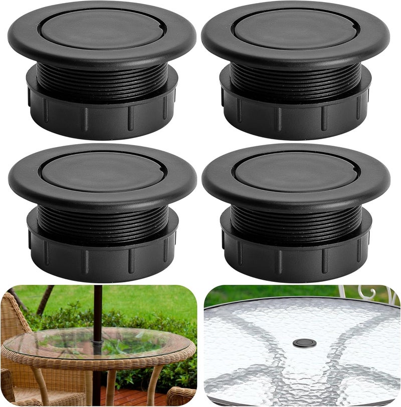 DECOHS 4 Pcs 2 Inch Parasol Umbrella Hole Ring Plug and Cap Set, Thicker Patio Table Hole Cover Insert, Deck Table Umbrella Holes Plug Replacement Parts for Outdoor Patio Table Garden Yard - Image 1